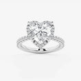 Refined Radiance Heart Moissanite Halo Engagement Ring