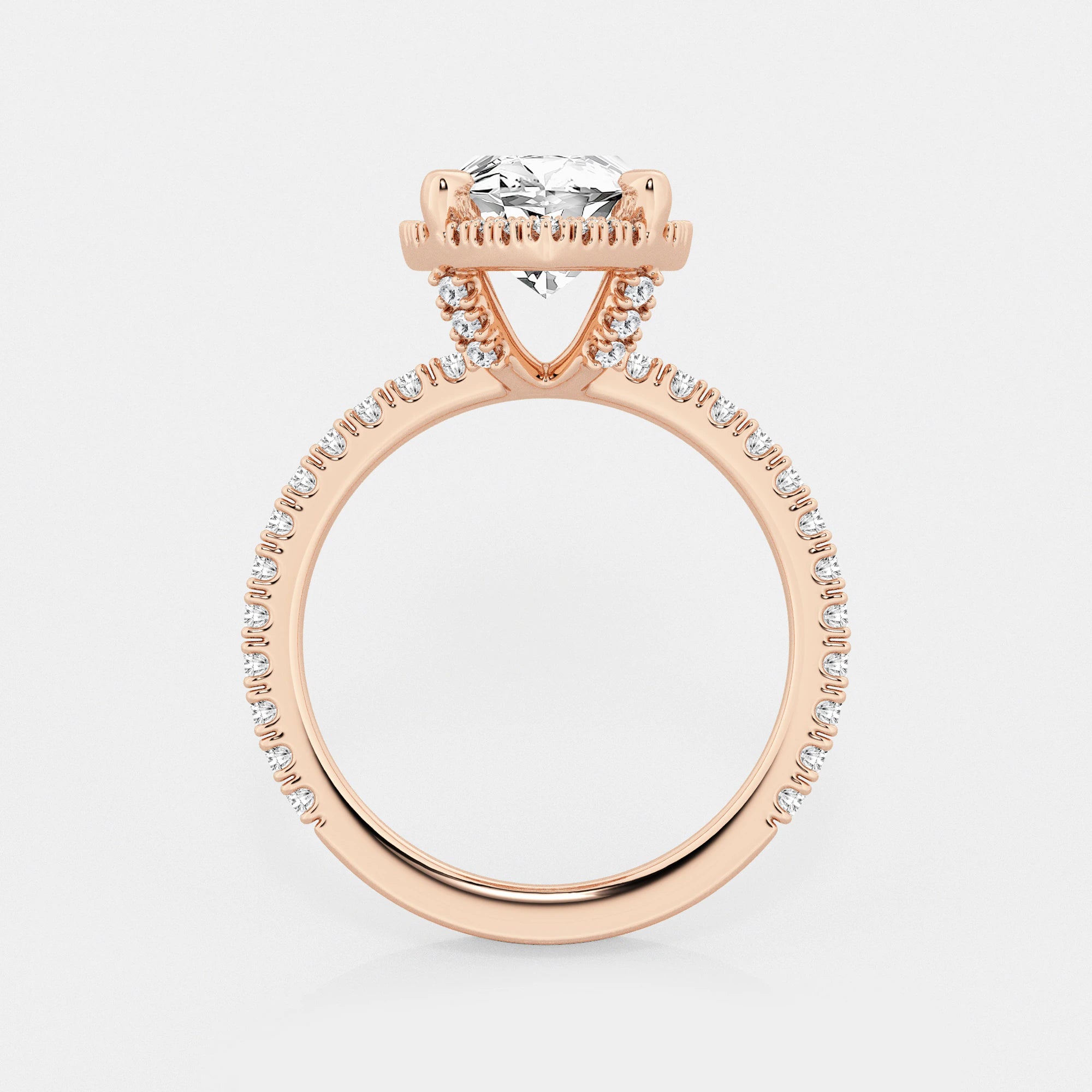 Refined Radiance Marquise Moissanite Halo Engagement Ring