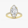 Refined Radiance Marquise Moissanite Halo Engagement Ring