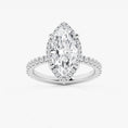 Refined Radiance Marquise Moissanite Halo Engagement Ring