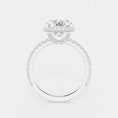 Refined Radiance Moval Moissanite Halo Engagement Ring
