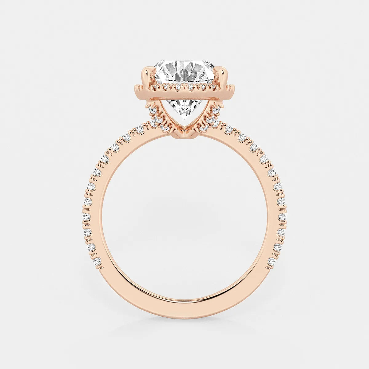 Refined Radiance Moval Moissanite Halo Engagement Ring