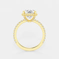 Refined Radiance Moval Moissanite Halo Engagement Ring