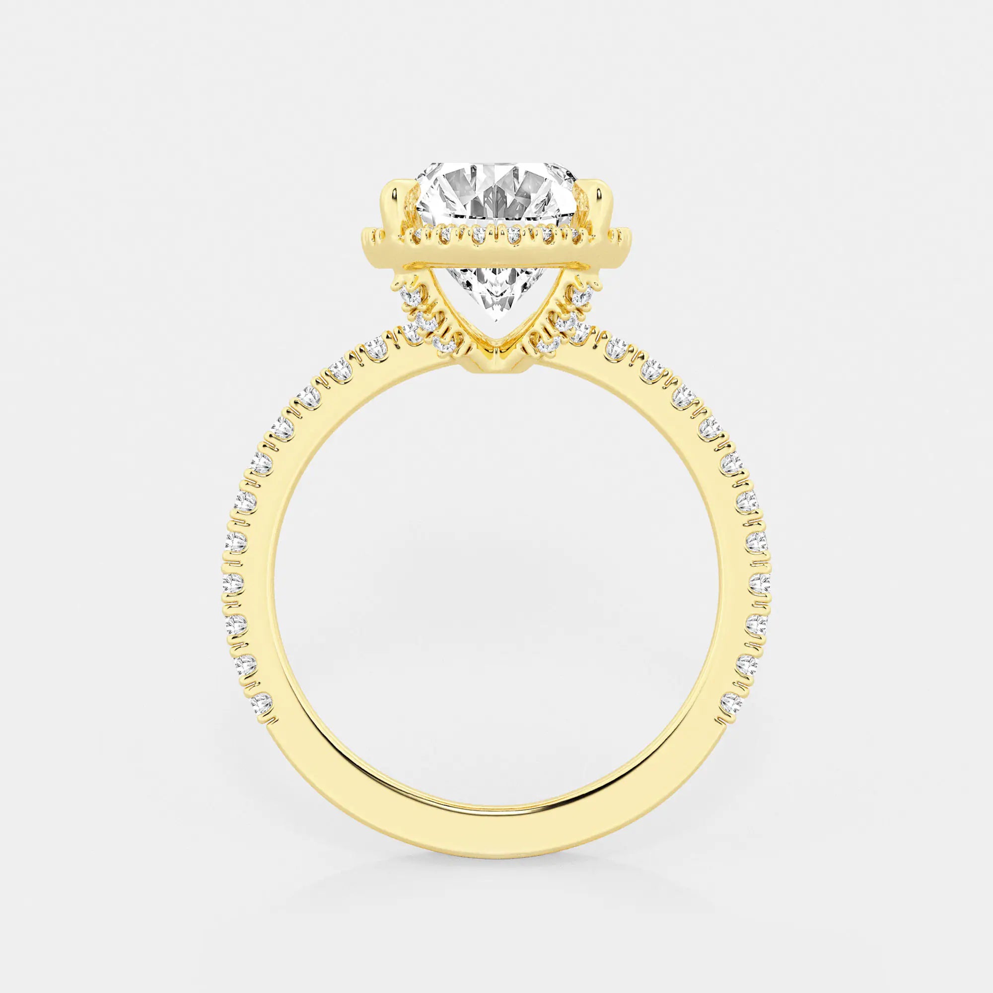 Refined Radiance Moval Moissanite Halo Engagement Ring