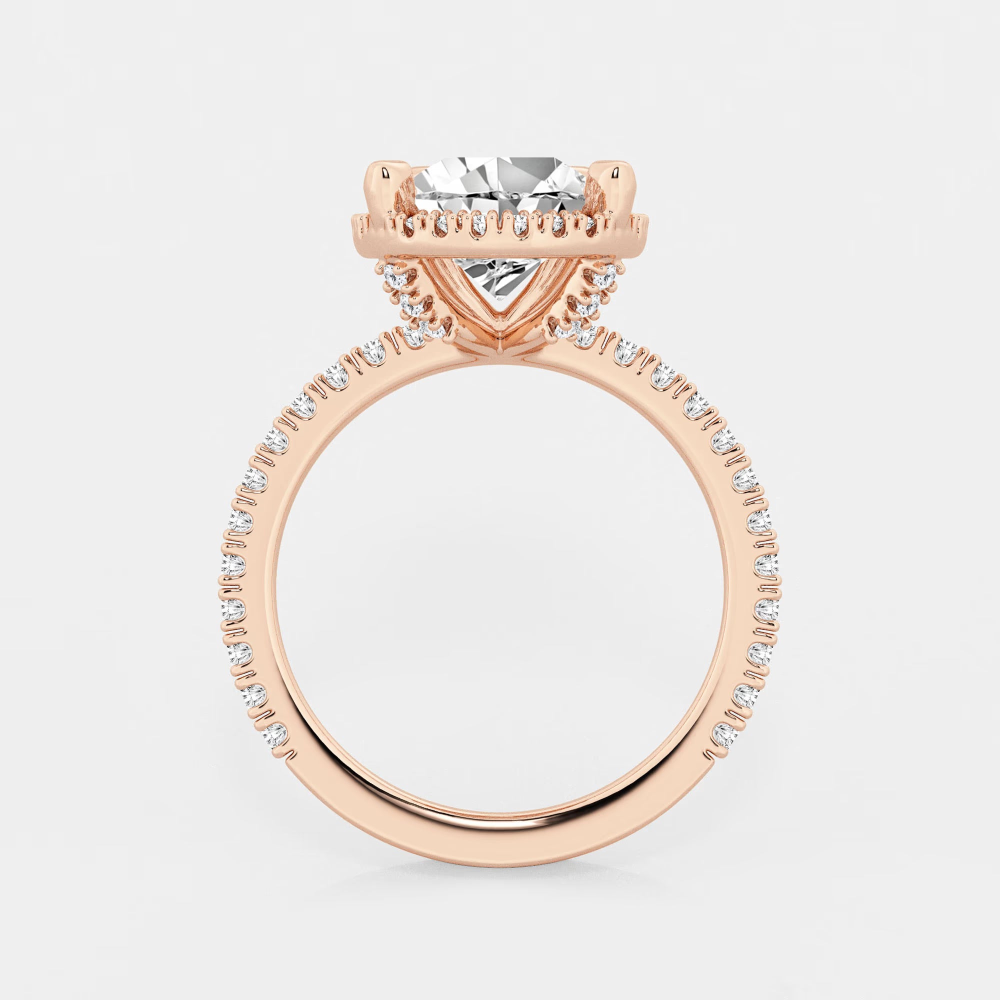 Refined Radiance Pear Moissanite Halo Engagement Ring