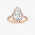 Refined Radiance Pear Moissanite Halo Engagement Ring