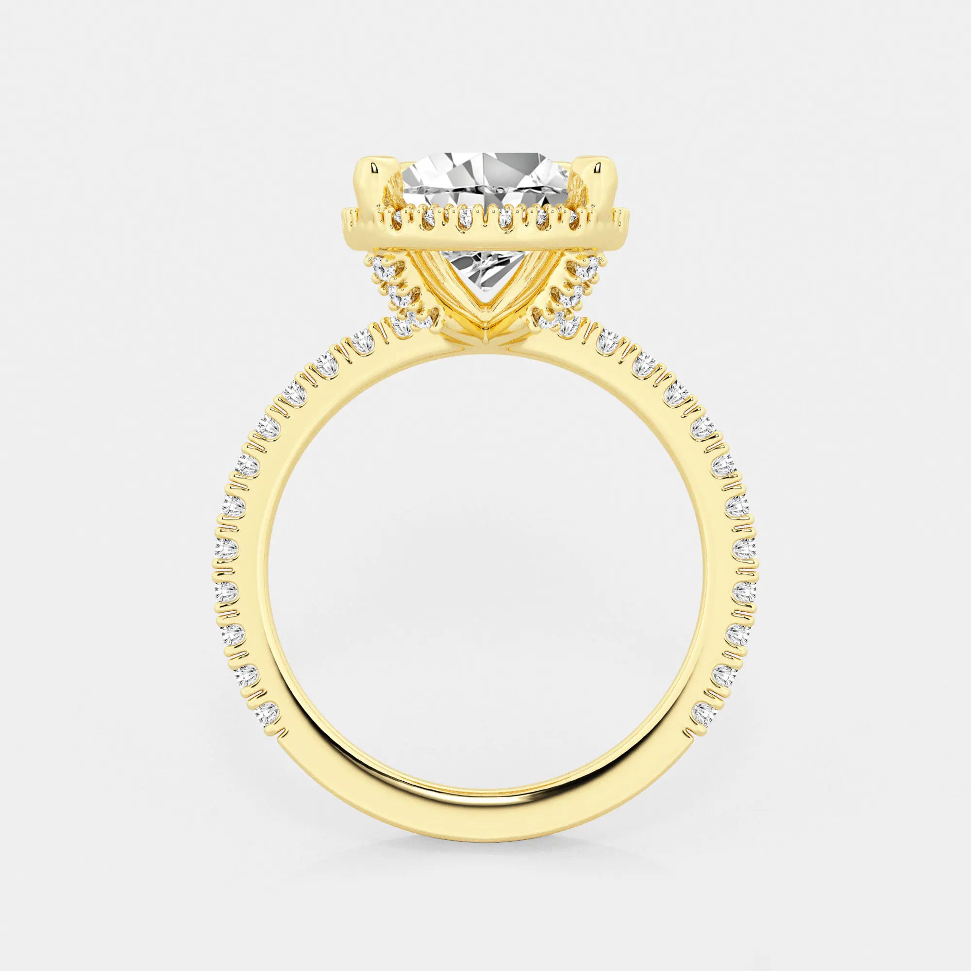 Refined Radiance Pear Moissanite Halo Engagement Ring