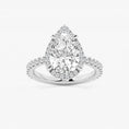 Refined Radiance Pear Moissanite Halo Engagement Ring