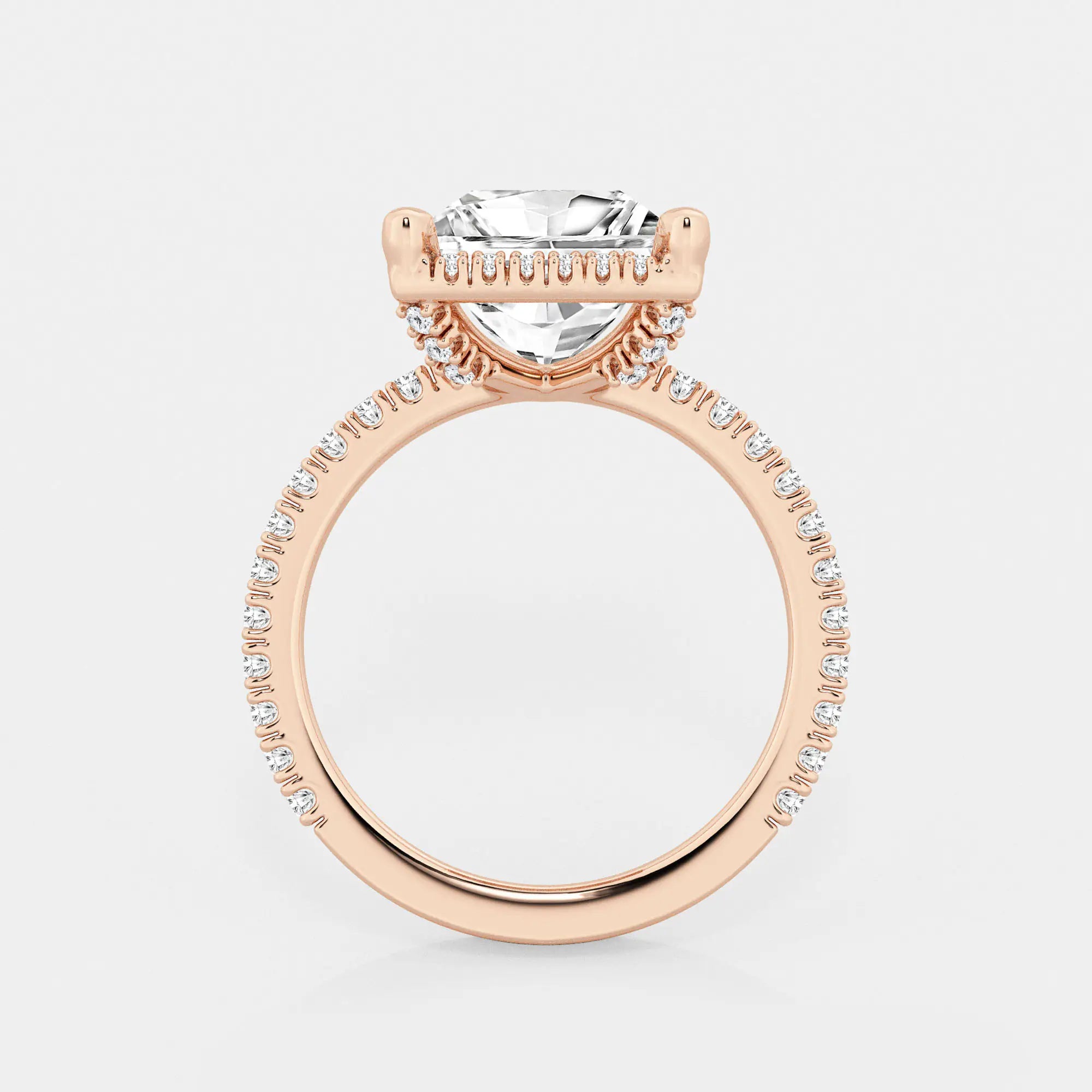 Refined Radiance Princess Moissanite Halo Engagement Ring