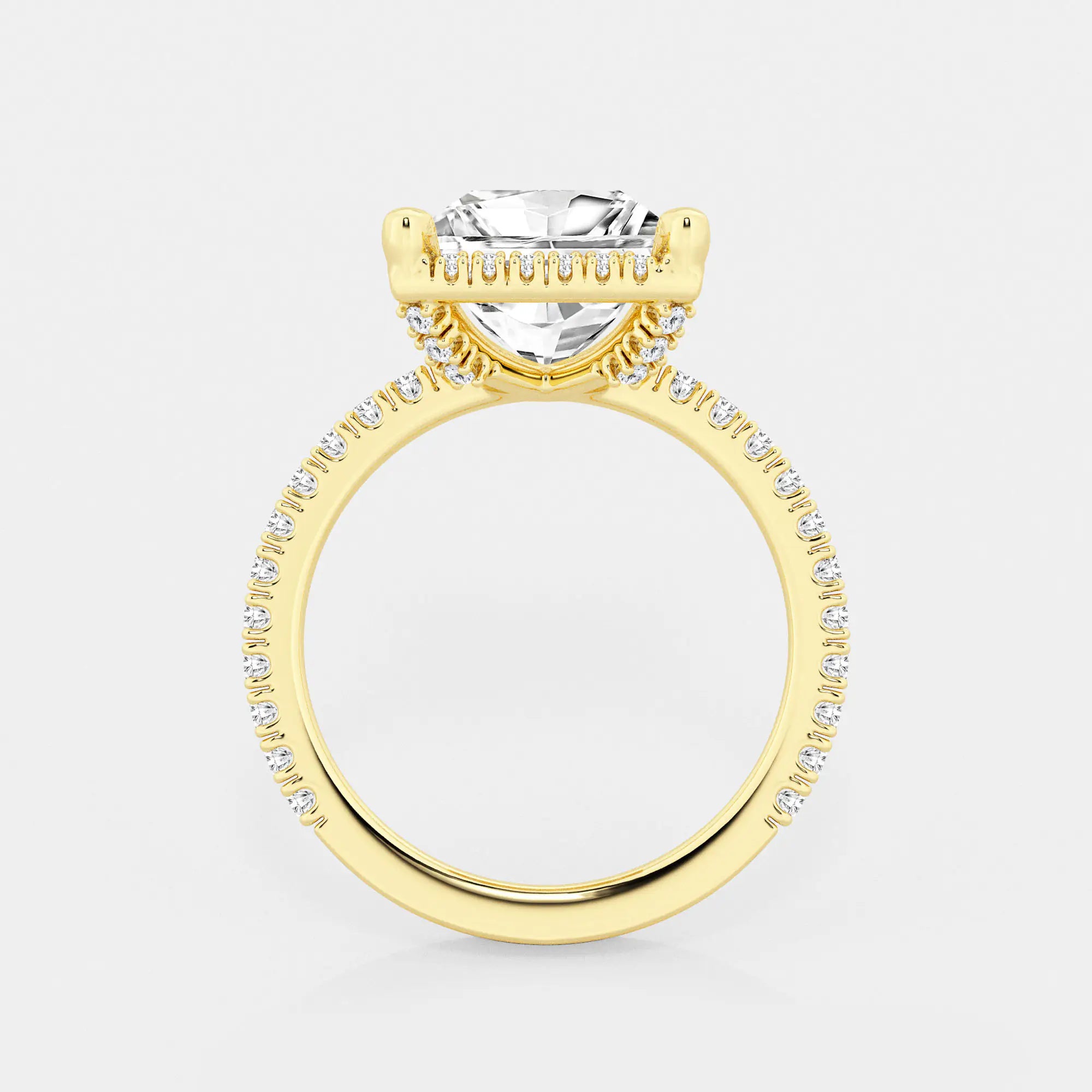 Refined Radiance Princess Moissanite Halo Engagement Ring