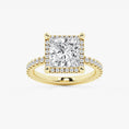 Refined Radiance Princess Moissanite Halo Engagement Ring