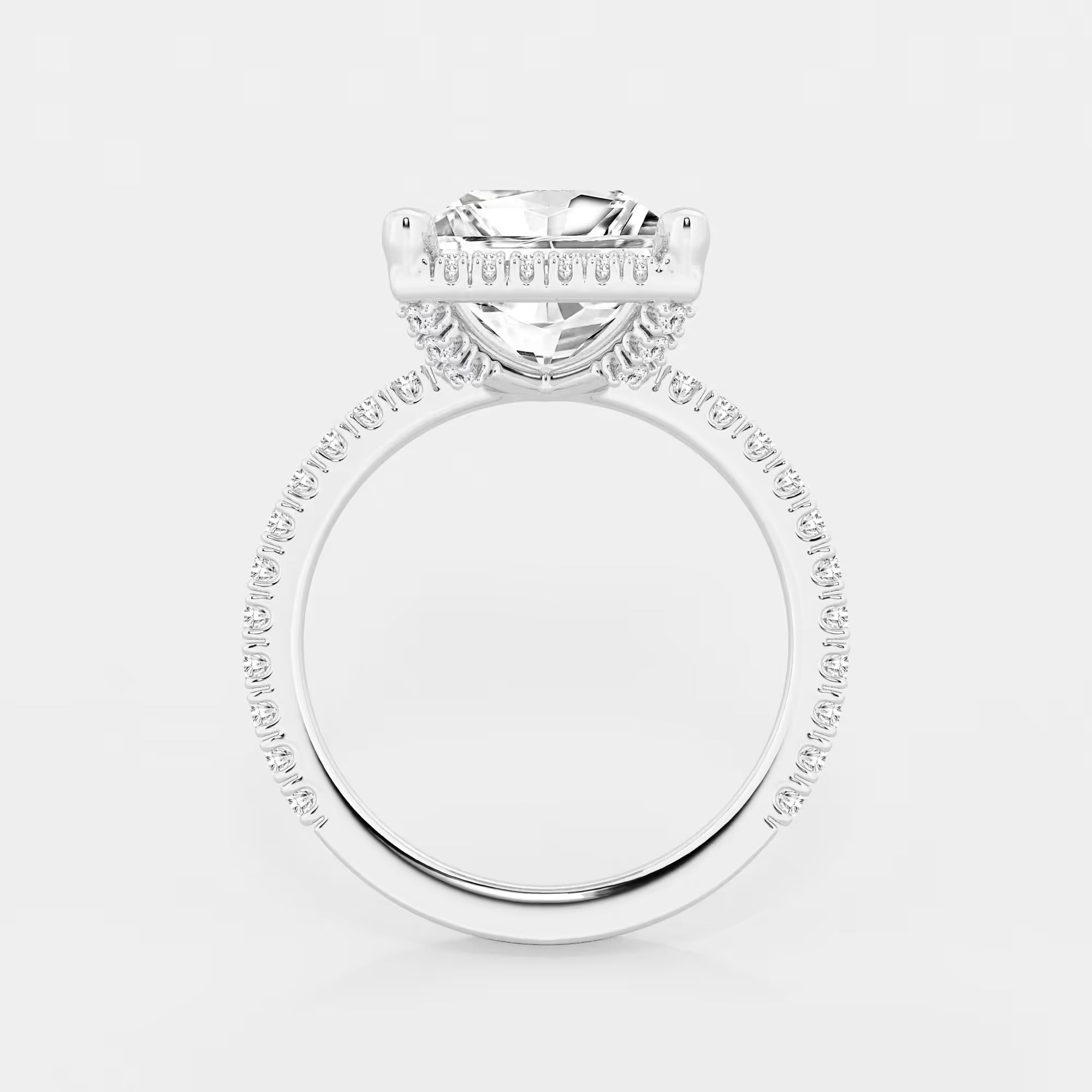 Refined Radiance Princess Moissanite Halo Engagement Ring