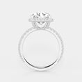 Refined Radiance Round Moissanite Halo Engagement Ring