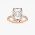 Refined Radiant Moissanite Halo Engagement Ring