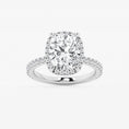 Refined Radiance Elongated Cushion Moissanite Halo Engagement Ring