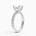 Ribbed Asscher Brilliant Moissanite Engagement Ring