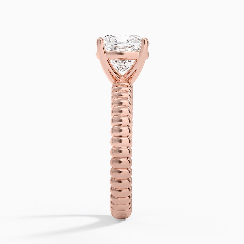 Ribbed Cushion Brilliant Moissanite Engagement Ring