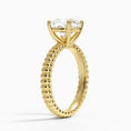 Ribbed Cushion Brilliant Moissanite Engagement Ring