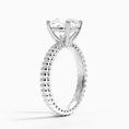 Ribbed Cushion Brilliant Moissanite Engagement Ring
