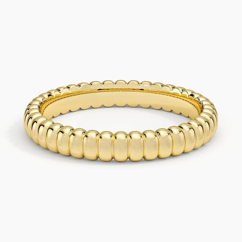 Ribbed Dome Band Ring - 3.0 mm