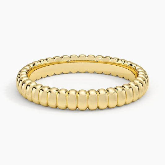 Ribbed Dome Band Ring - 3.0 mm