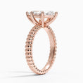 Ribbed Marquise Brilliant Moissanite Engagement Ring