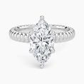 Ribbed Marquise Brilliant Moissanite Engagement Ring