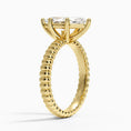 Ribbed Marquise Brilliant Moissanite Engagement Ring