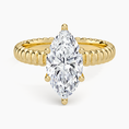 Ribbed Marquise Brilliant Moissanite Engagement Ring