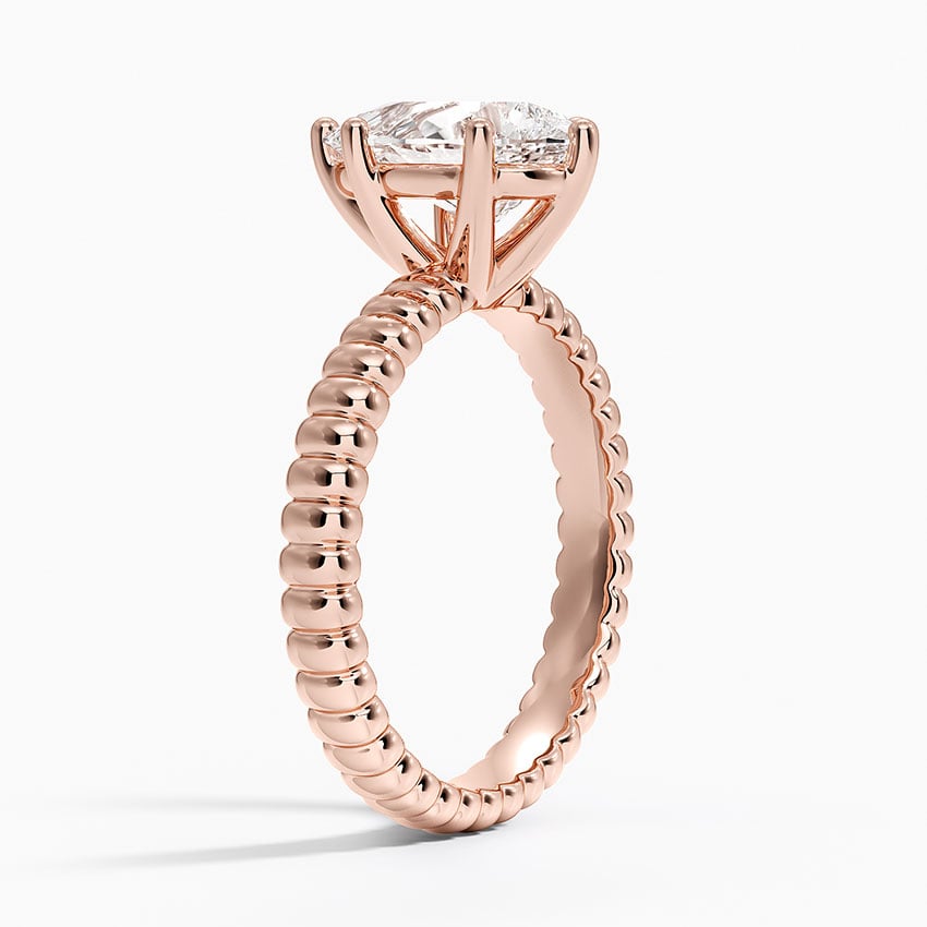 Ribbed Pear Brilliant Moissanite Engagement Ring