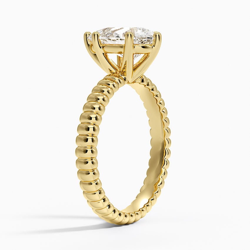 Ribbed Pear Brilliant Moissanite Engagement Ring