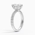 Ribbed Pear Brilliant Moissanite Engagement Ring