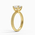 Ribbed Round Brilliant Moissanite Engagement Ring