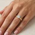 Ribbed Round Brilliant Moissanite Engagement Ring