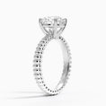 Ribbed Round Brilliant Moissanite Engagement Ring