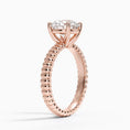 Ribbed Round Brilliant Moissanite Engagement Ring