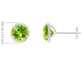 Rope Design Martini-Set Peridot Stud Earrings