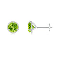 Rope Design Martini-Set Peridot Stud Earrings