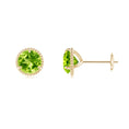 Rope Design Martini-Set Peridot Stud Earrings