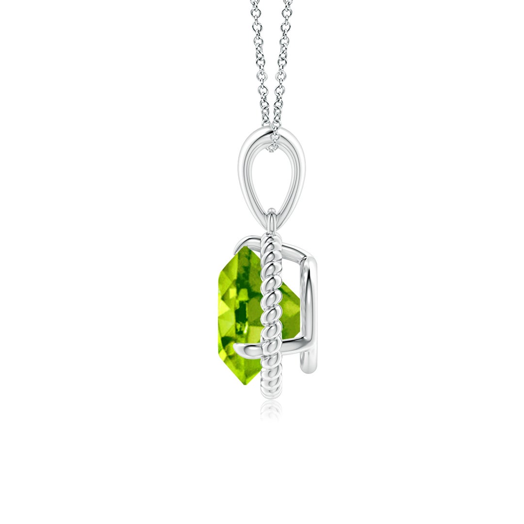 Rope-Framed Peridot Solitaire Pendant Necklace