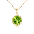 Rope-Framed Peridot Solitaire Pendant Necklace