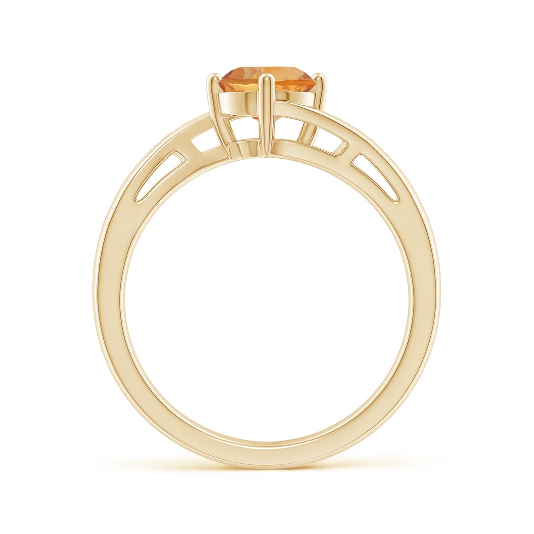 Round Citrine Bypass Promise Ring
