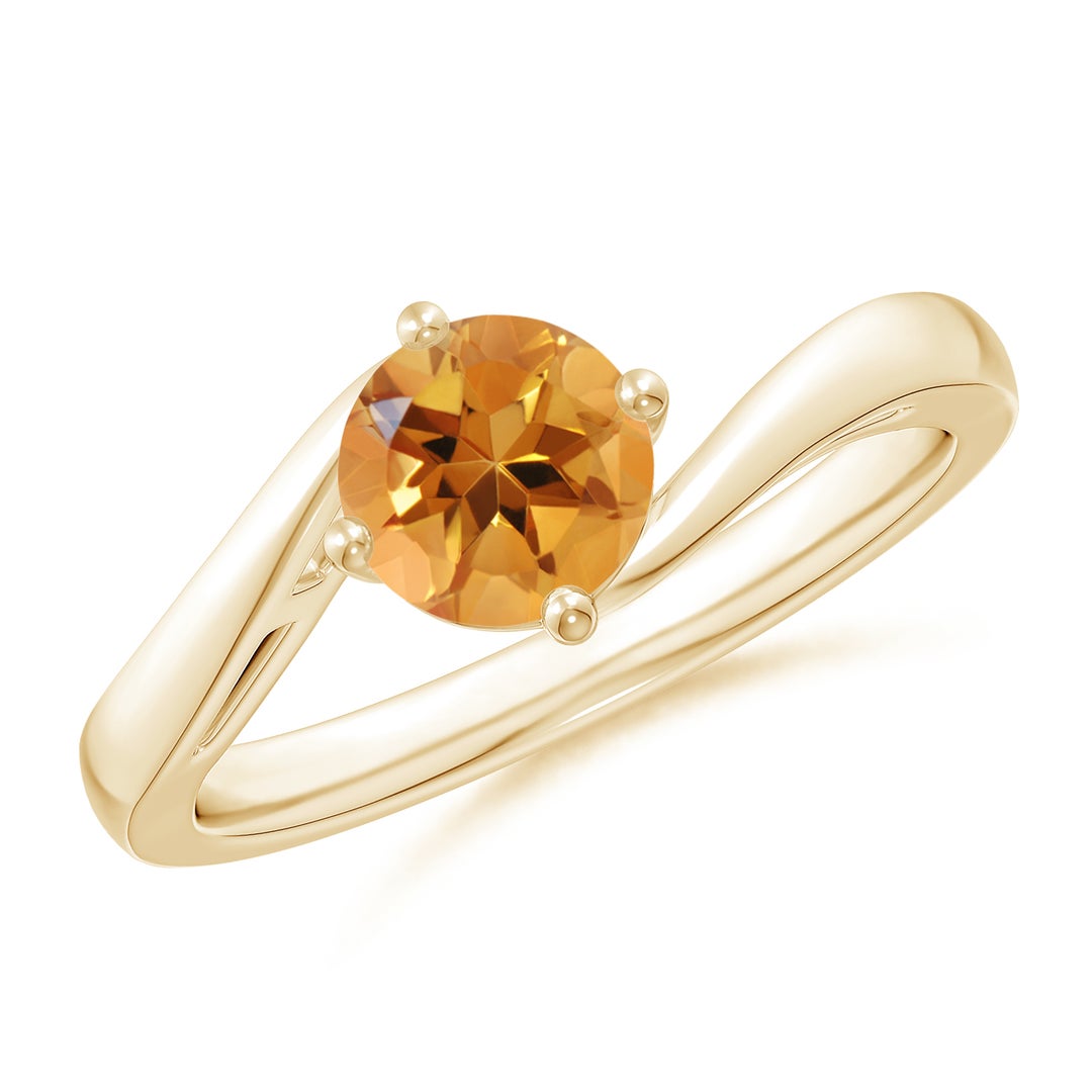 Round Citrine Bypass Promise Ring