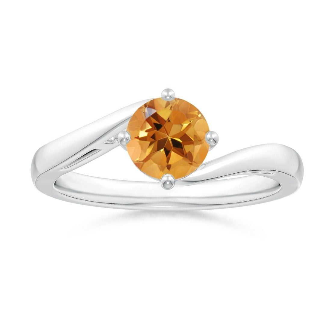 Round Citrine Bypass Promise Ring