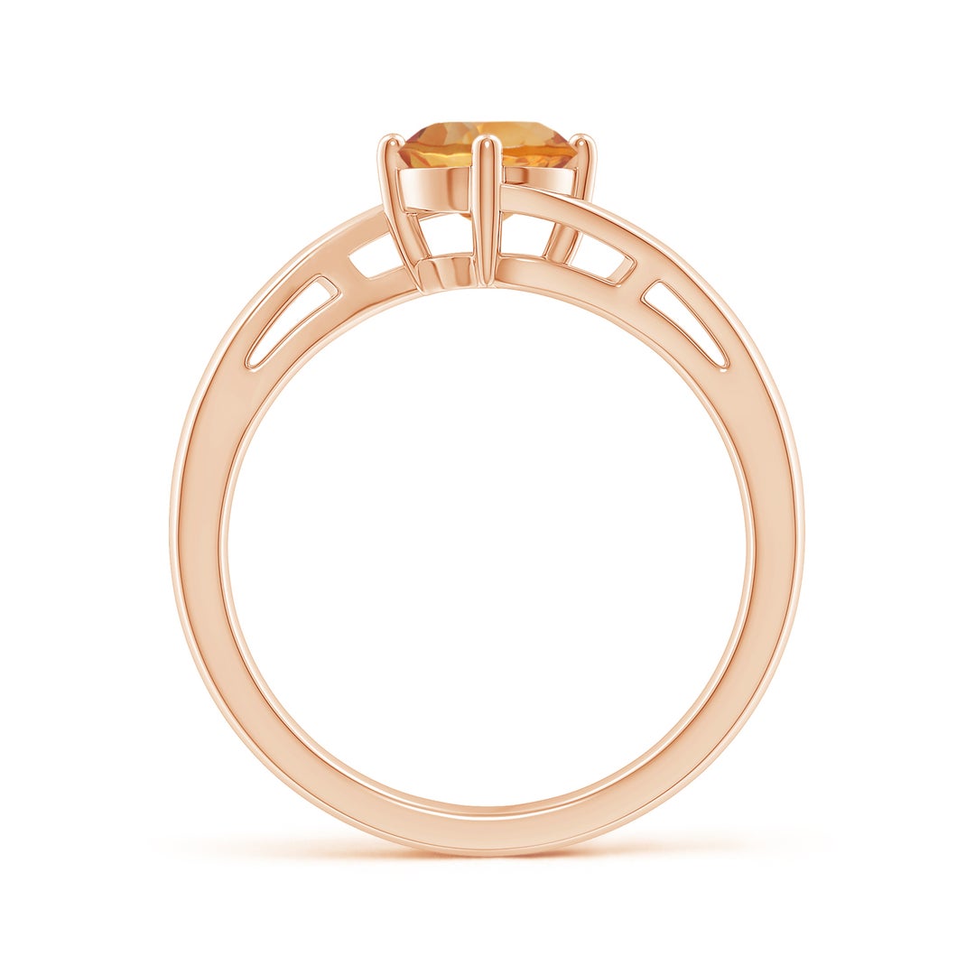 Round Citrine Bypass Promise Ring
