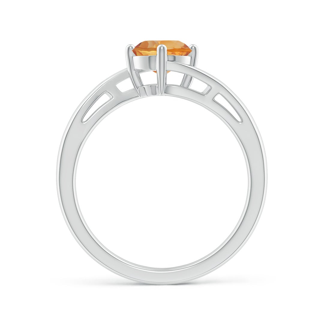 Round Citrine Bypass Promise Ring