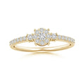 Round Cluster Halo Moissanite with Pavé Band Promise Ring
