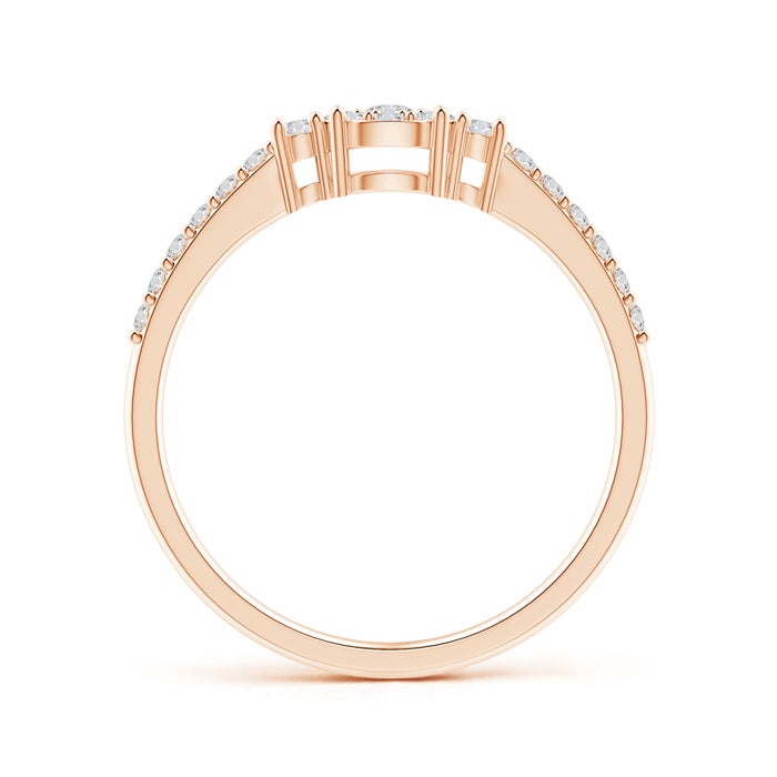 Round Cluster Halo Moissanite with Pavé Band Promise Ring