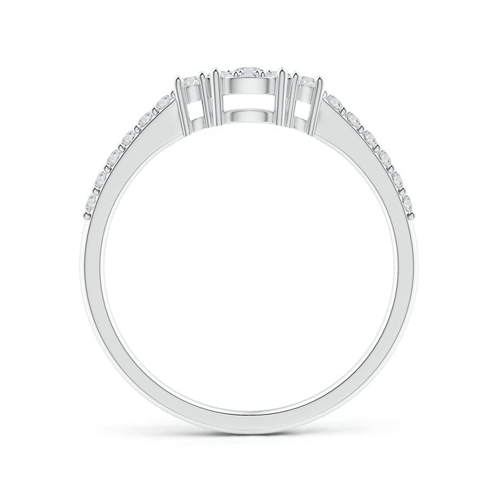 Round Cluster Halo Moissanite with Pavé Band Promise Ring