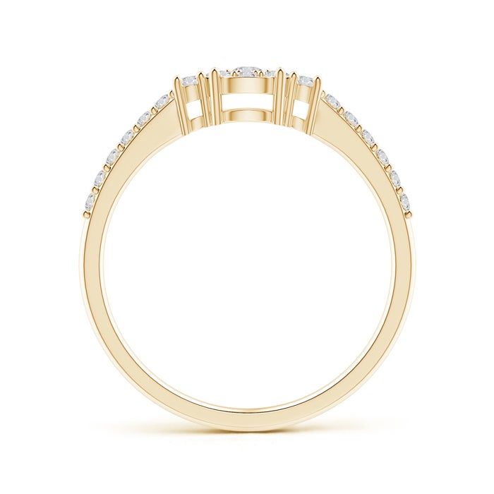 Round Cluster Halo Moissanite with Pavé Band Promise Ring